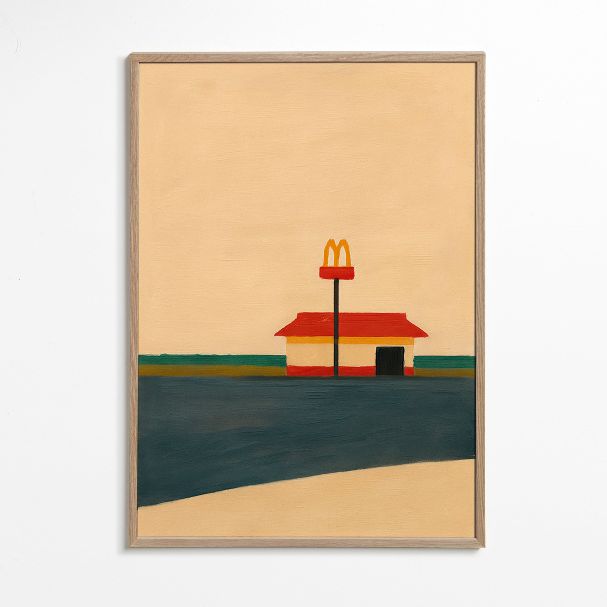 Obraz do kuchyně minimalistický s restaurací a zlatým obloukem – Oak Frame