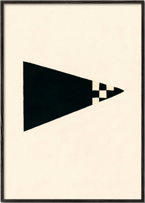 Minimalistický obraz s geometrickou vlajkou – Black Frame