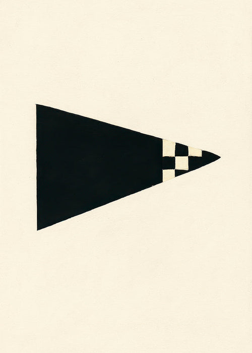 Minimalistický obraz s geometrickou vlajkou
