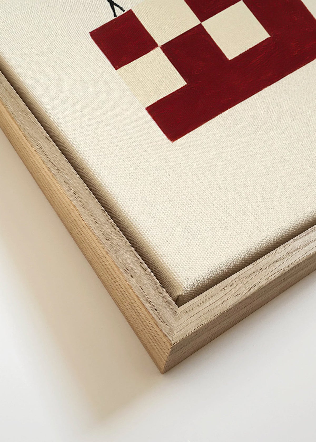 Geometrický obraz s chodícími postavami – Canvas detail