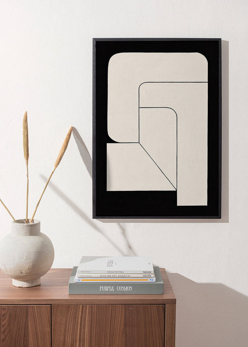 Geometrický minimalistický plakát krém a černá – Product1