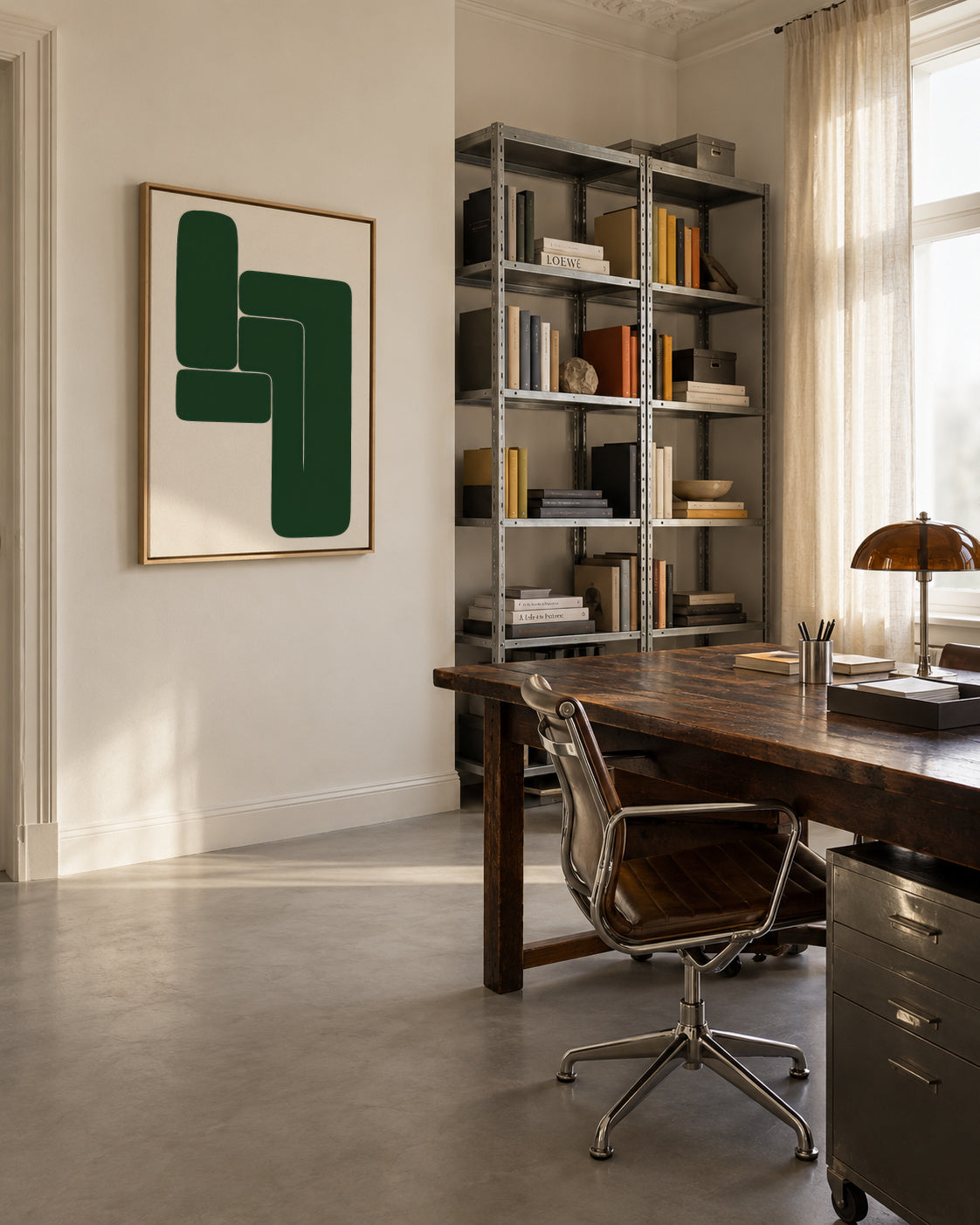 L-Shape Balance IV - Framed canvas in an interior