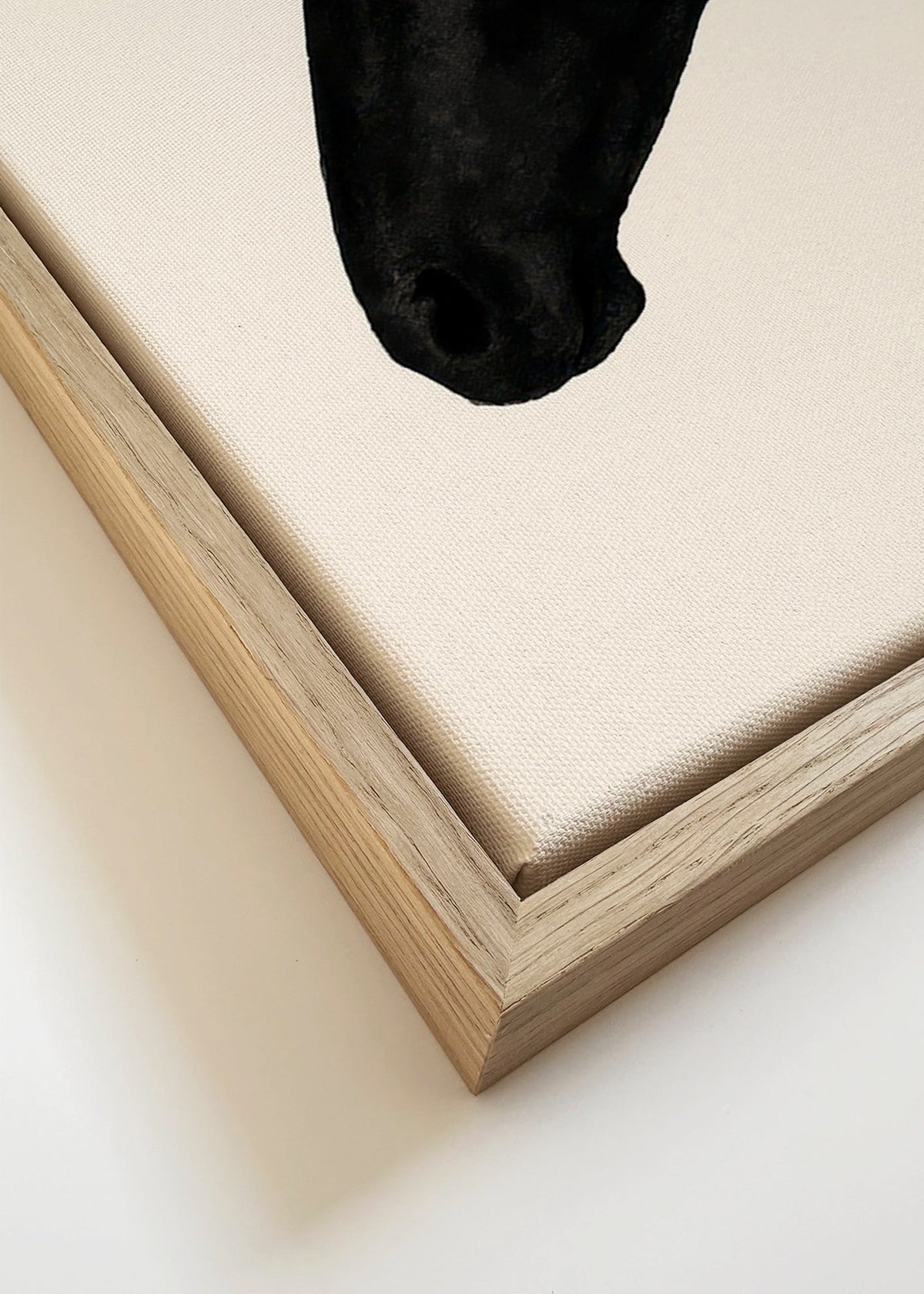 Dílo profil černého koně – Canvas detail