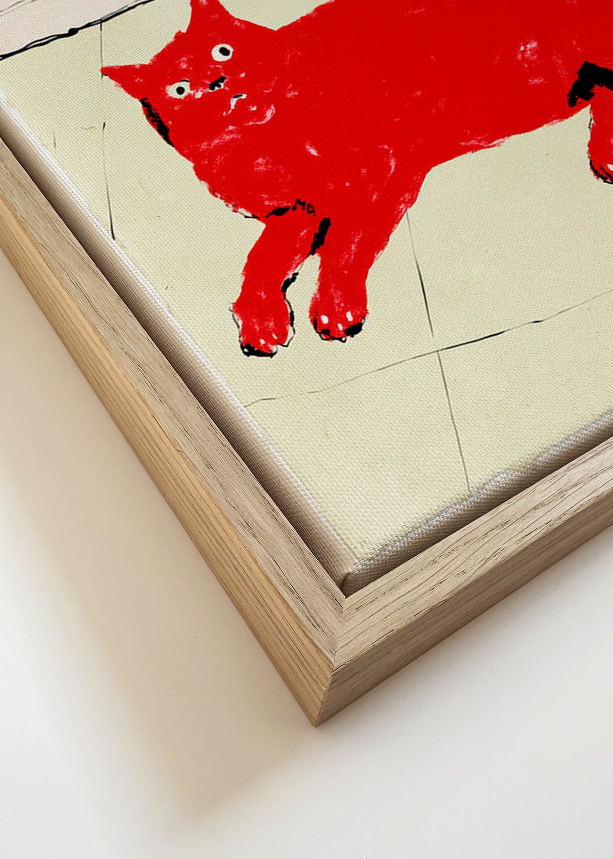 Obraz červená kočka ležící – Canvas detail