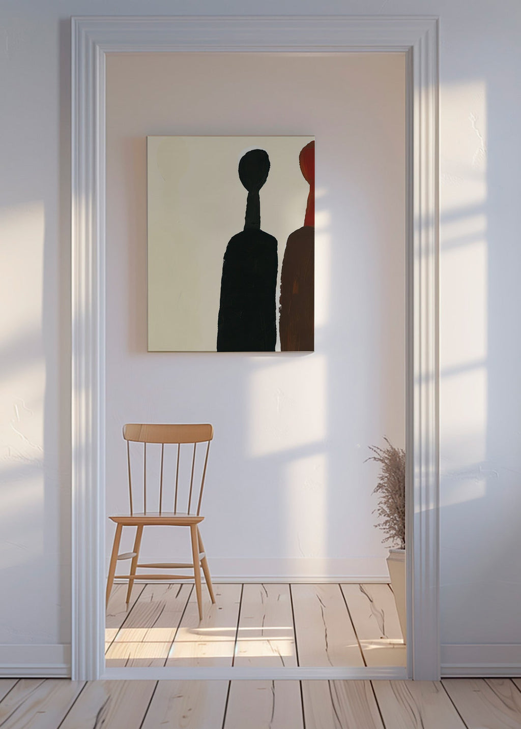 Abstraktní obraz s prodlouženými siluetami – Canvas