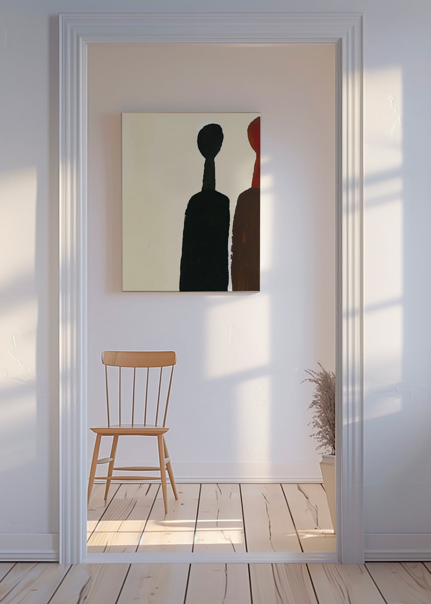 Abstraktní obraz s prodlouženými siluetami – Canvas