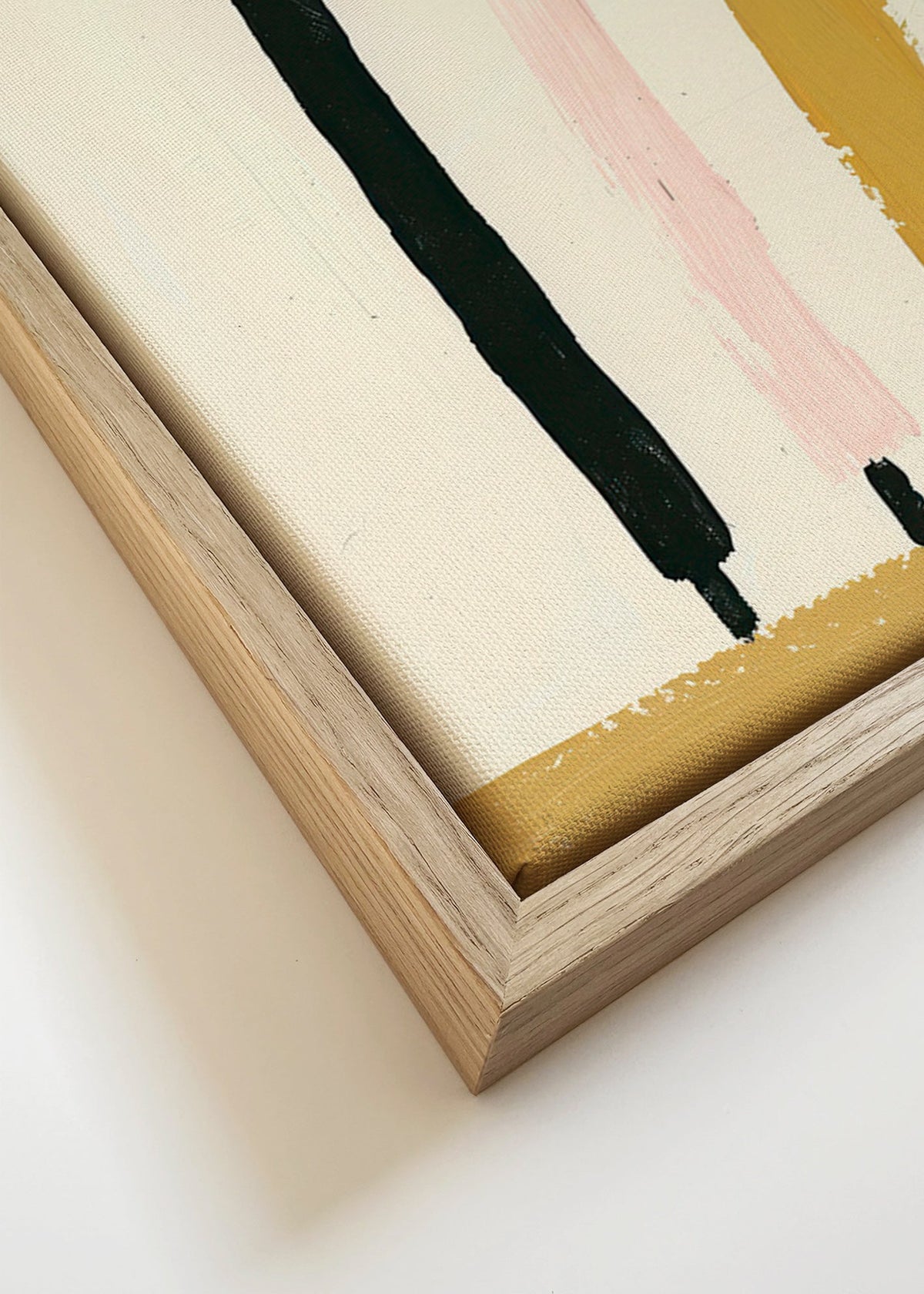 Abstraktní obraz se třemi vertikálními tahy – Canvas detail