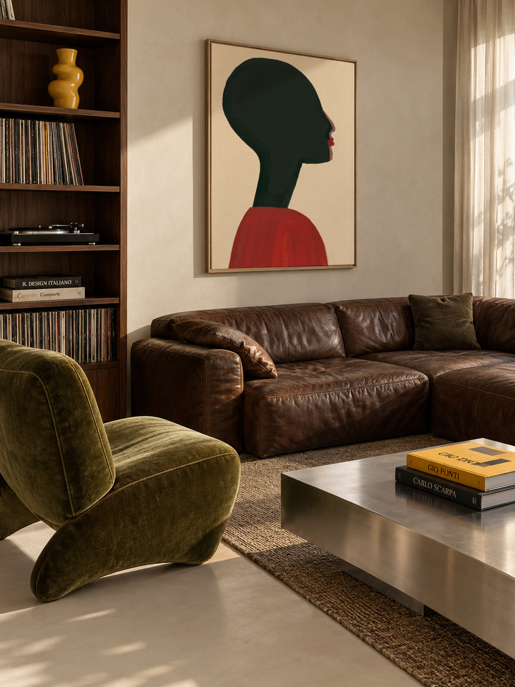 Profile in Red - Framed canvas in an interior