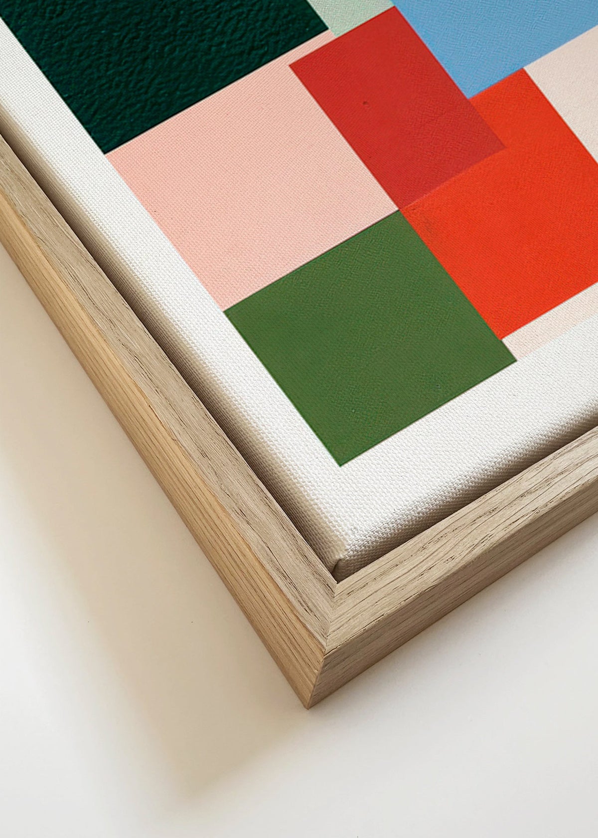 Geometrický obraz s pastelovými bloky – Canvas detail