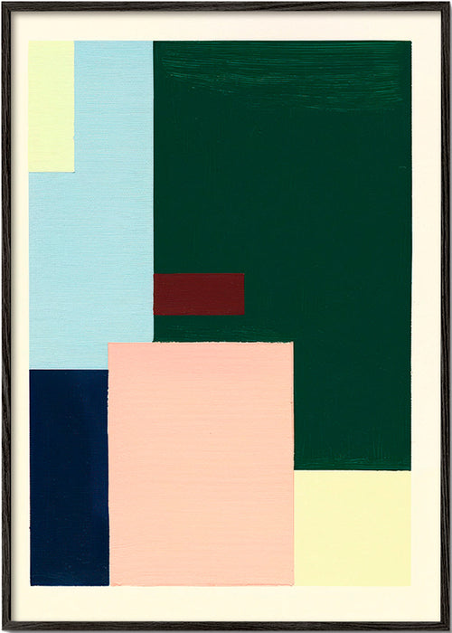 Geometrický obraz s tmavě zeleným polem – Black Frame
