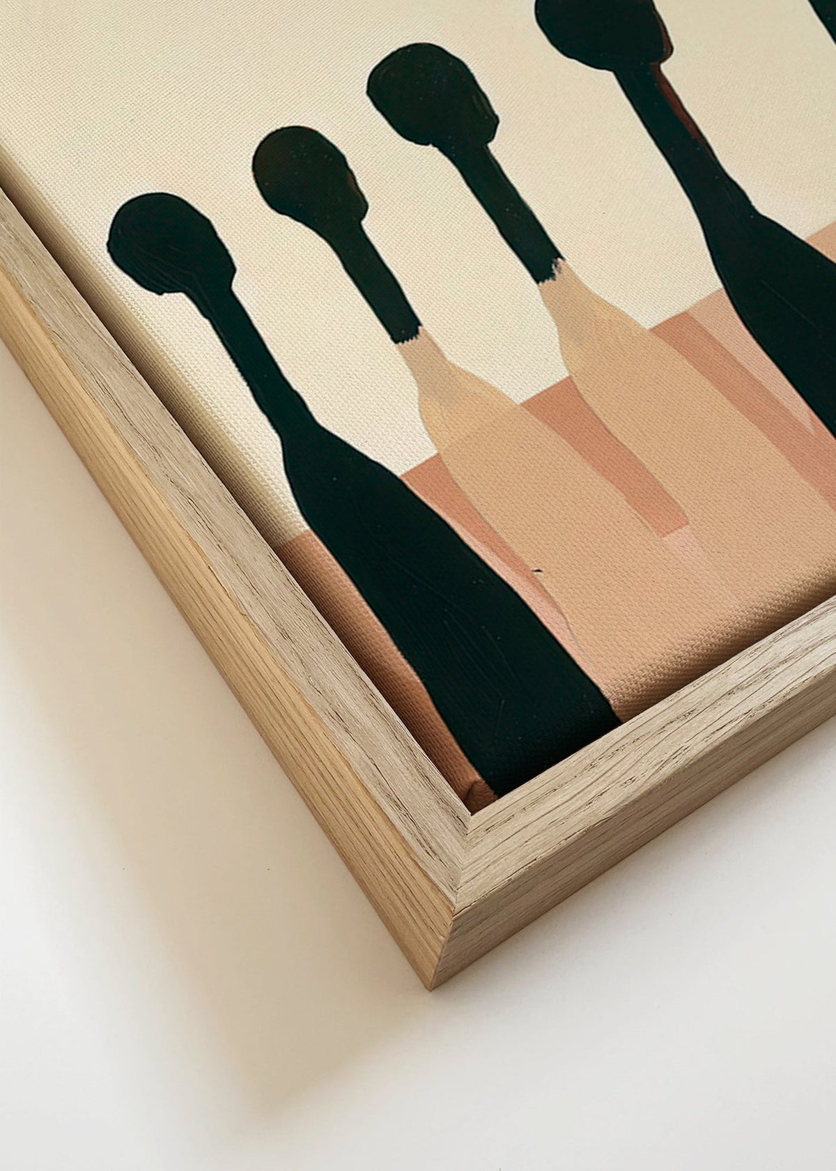 Abstraktní obraz s prodlouženými postavami – Canvas detail