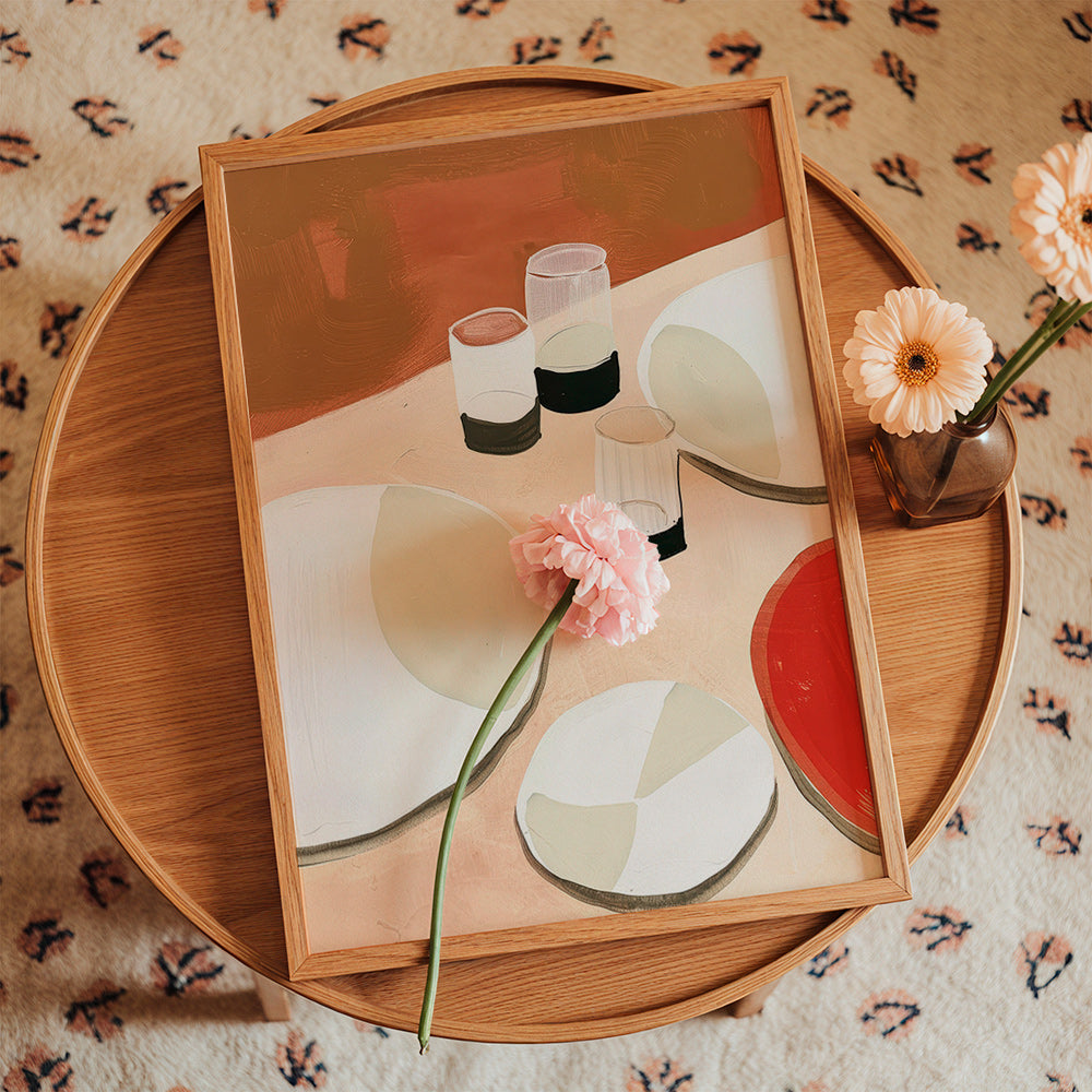 Obraz do kuchyně minimalistické talíře a sklenice – Product3