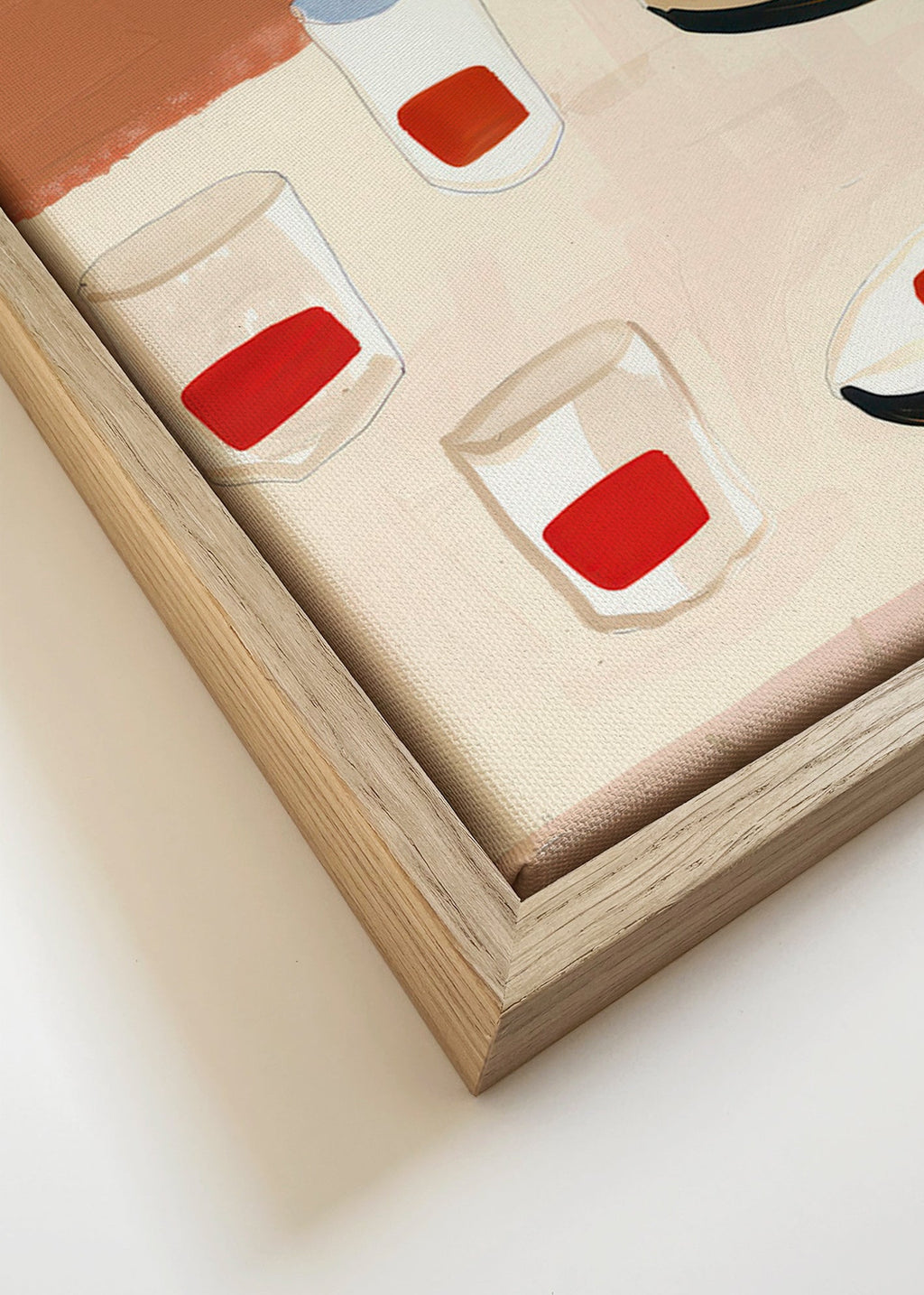 Obraz do kuchyně se sklenicemi a talíři – Canvas detail