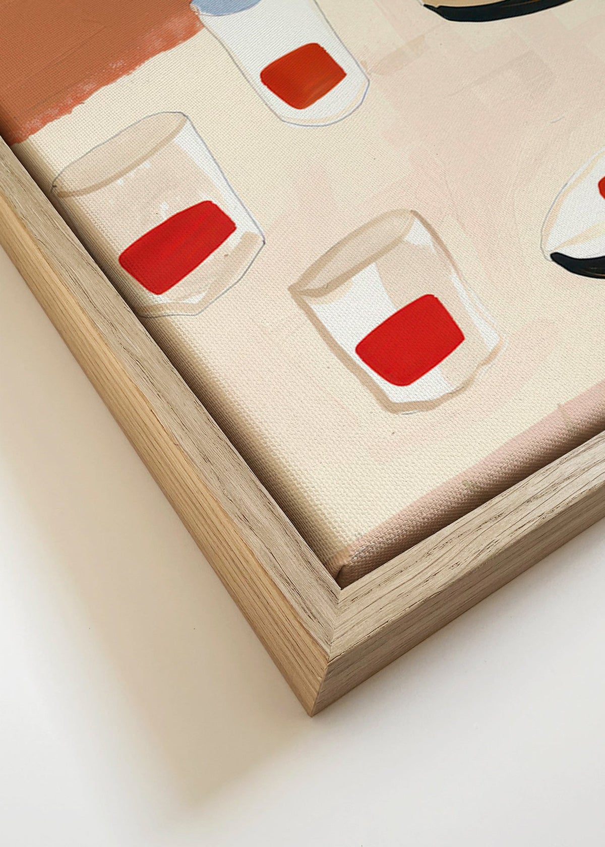 Obraz do kuchyně se sklenicemi a talíři – Canvas detail
