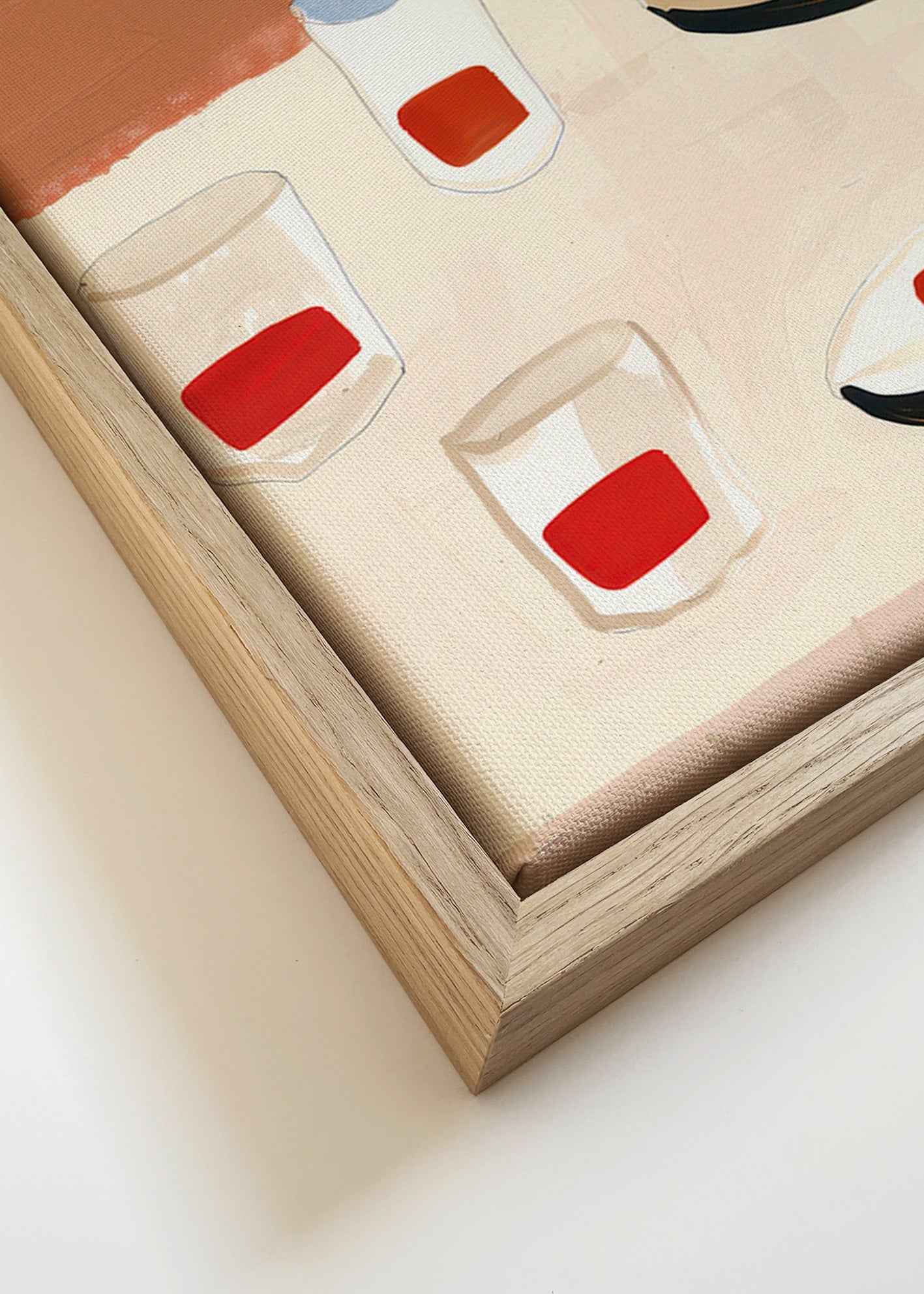 Obraz do kuchyně se sklenicemi a talíři – Canvas detail