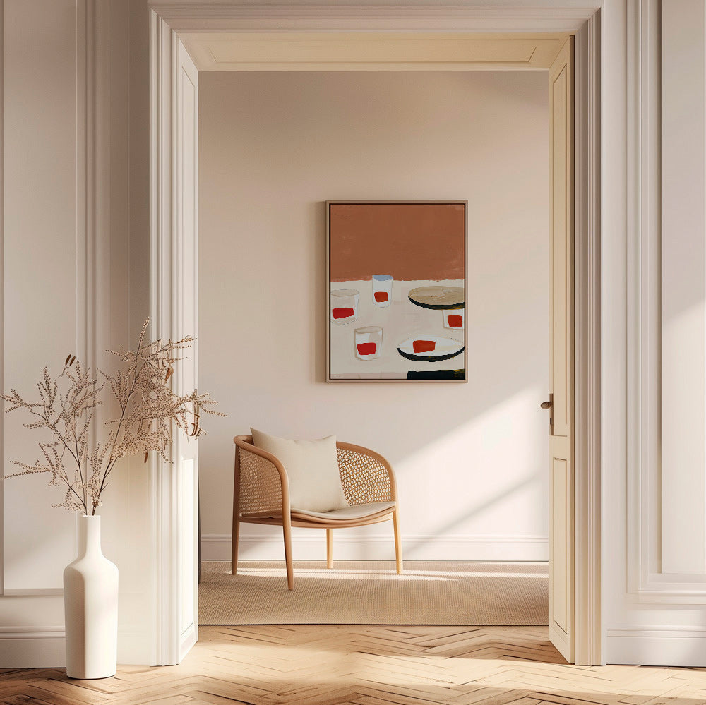 Obraz do kuchyně se sklenicemi a talíři – Canvas1