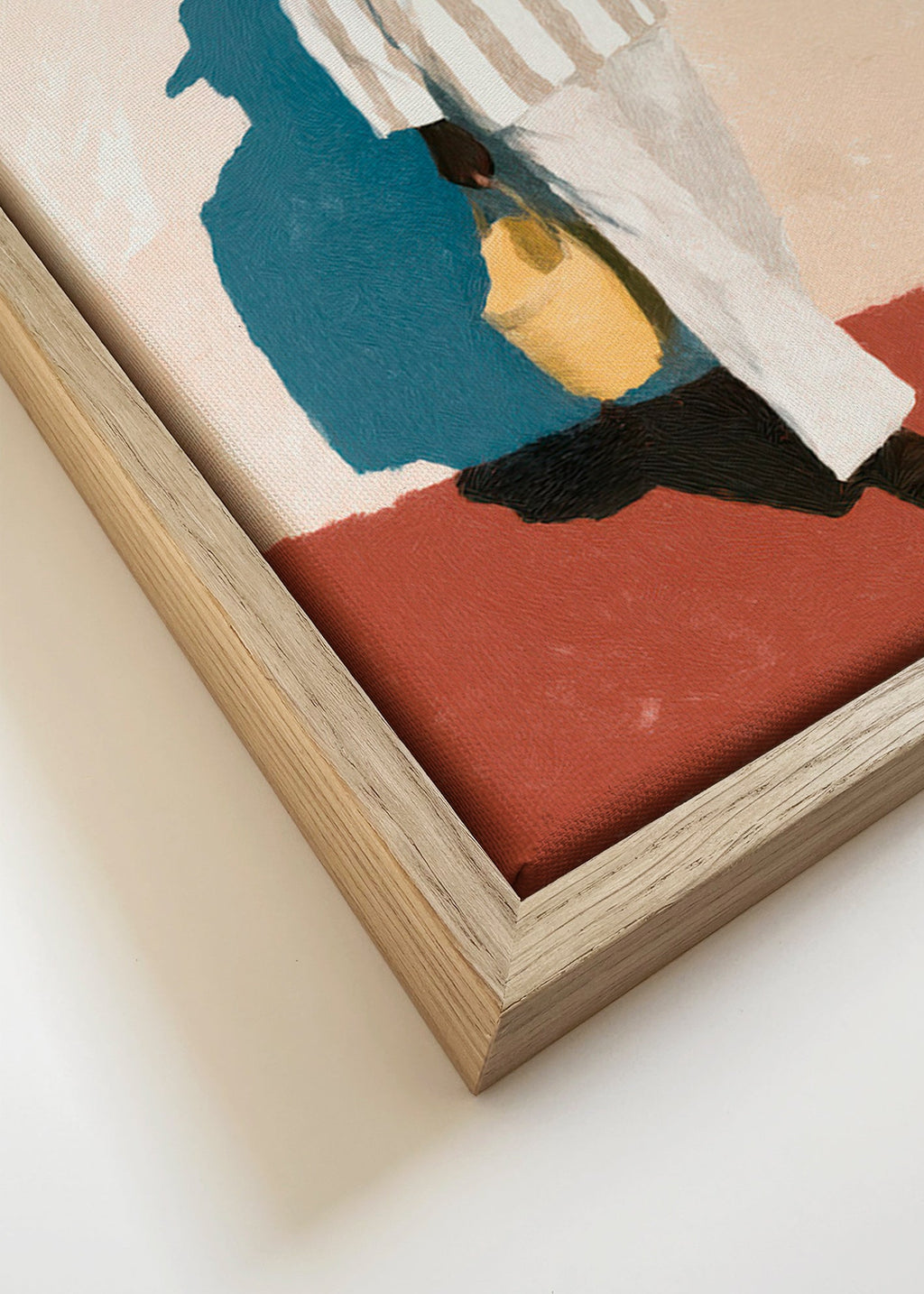 Minimalistický obraz muže s kloboukem a taškou – Canvas detail