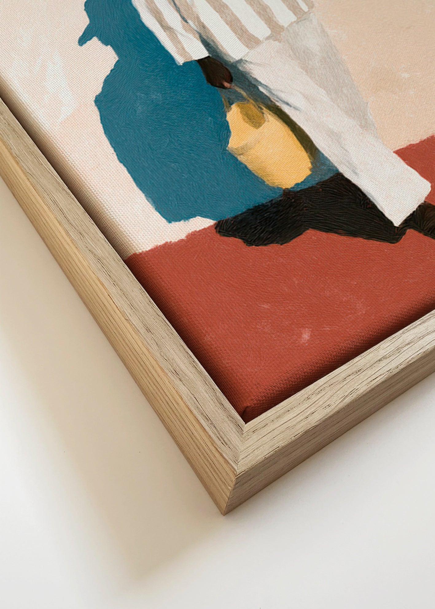 Minimalistický obraz muže s kloboukem a taškou – Canvas detail