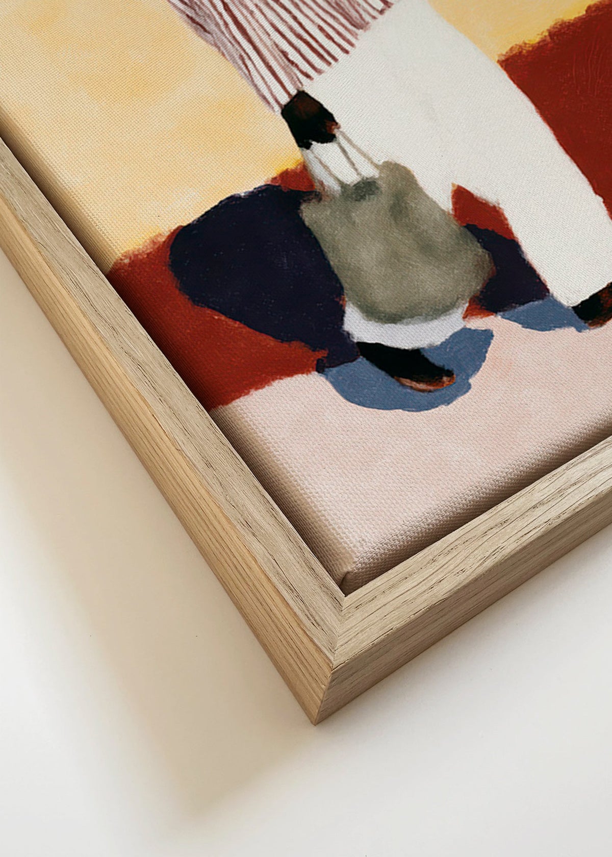 Ilustrace kráčející postavy s kloboukem – Canvas detail