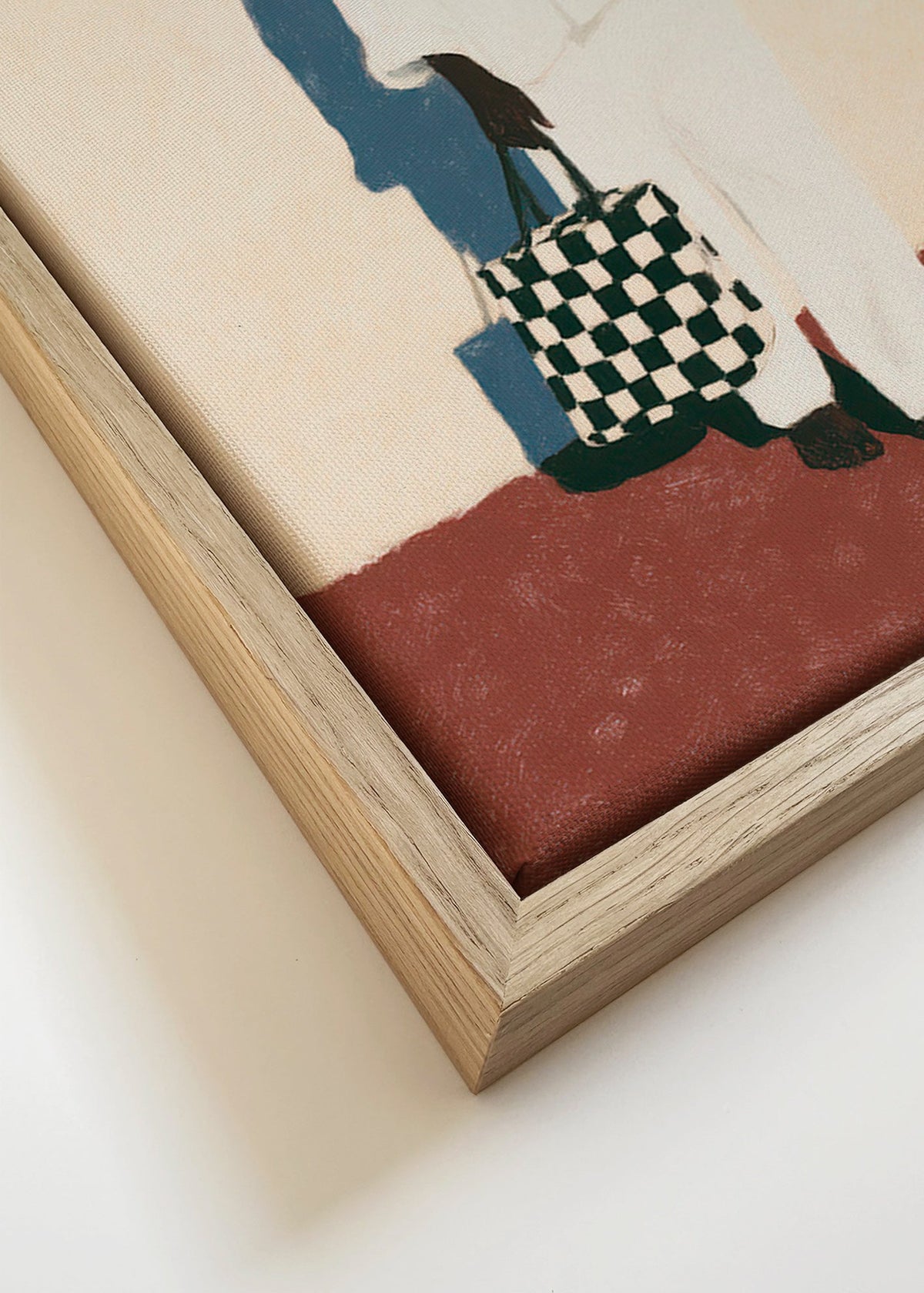 Minimalistický obraz se siluetou v bílém obleku – Canvas detail