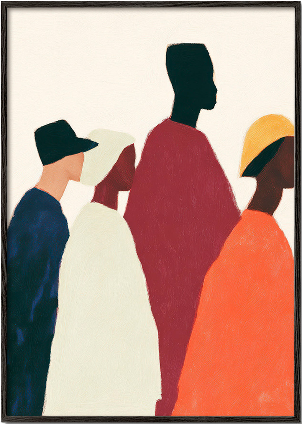 Ilustrace: siluety v řadě – Black Frame