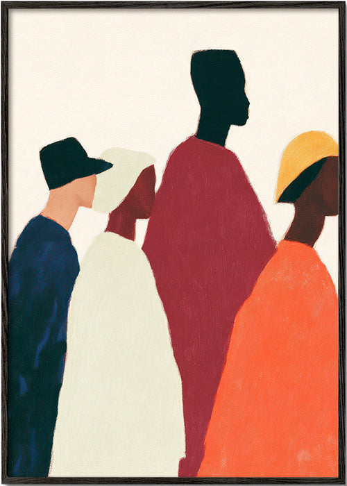 Ilustrace: siluety v řadě – Black Frame