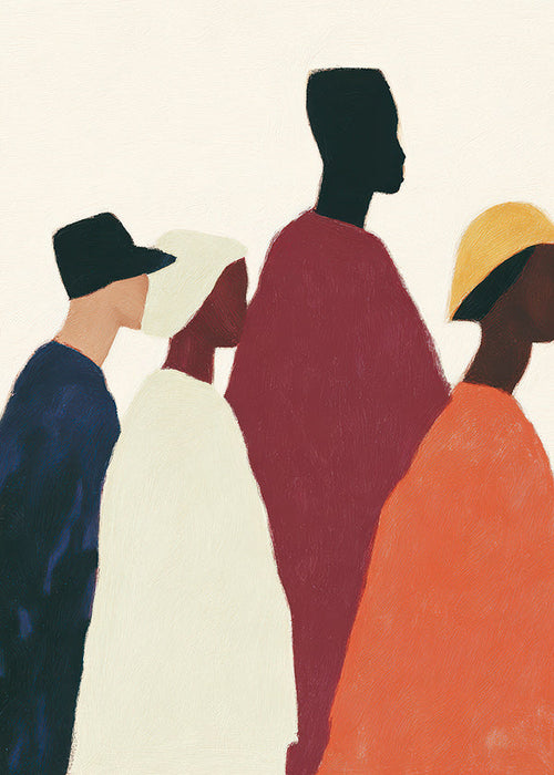 Ilustrace: siluety v řadě
