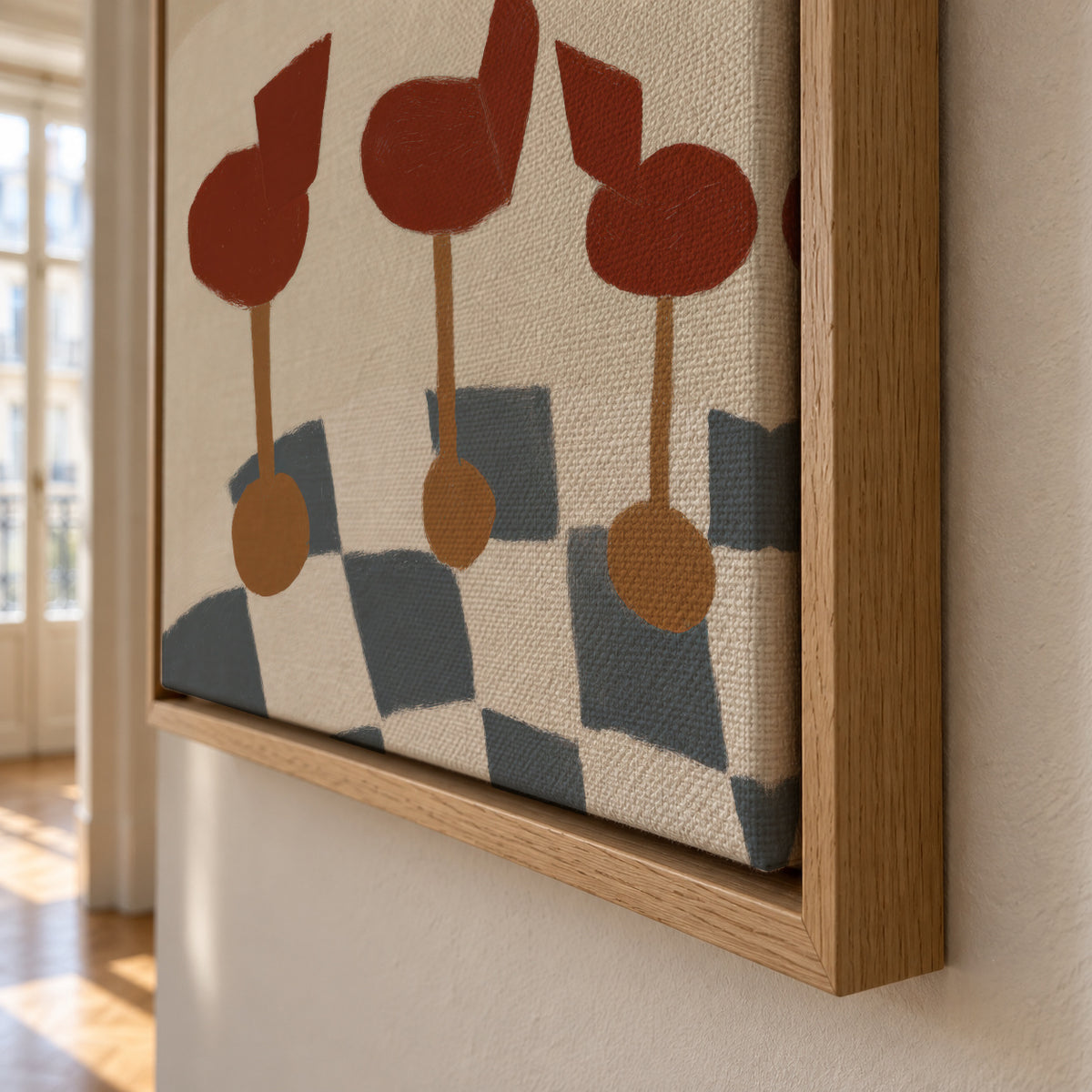 Bar Stool Pattern - Framed canvas detail
