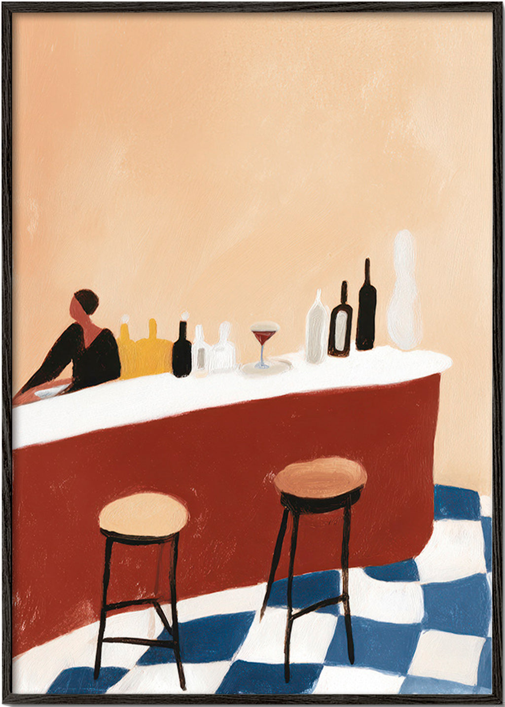 Obraz do kuchyně: bar a sklenice – Black Frame