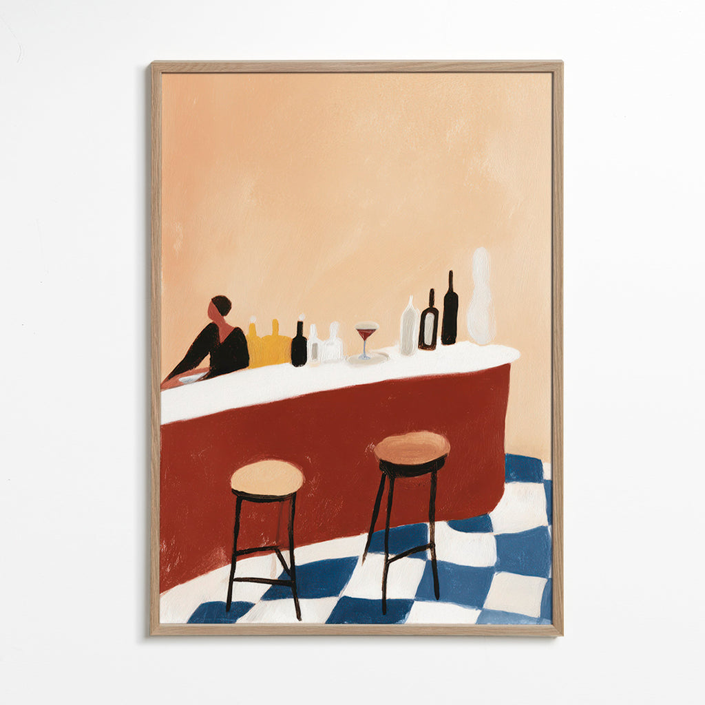Obraz do kuchyně: bar a sklenice – Oak Frame