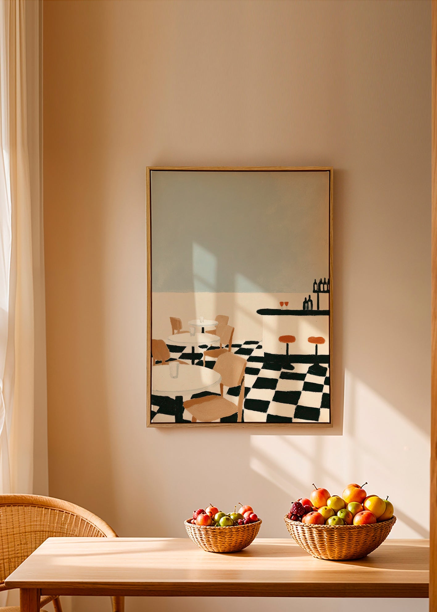 Obraz do kuchyně s šachovnicí a barem – Canvas2
