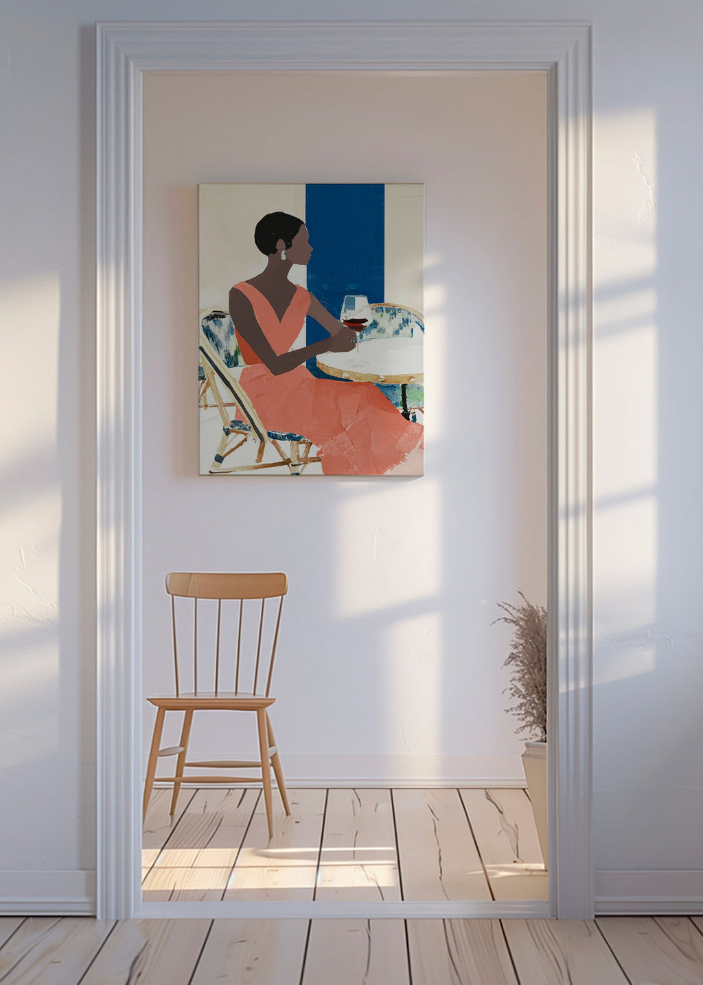 Obraz do kuchyně žena s vínem – Canvas