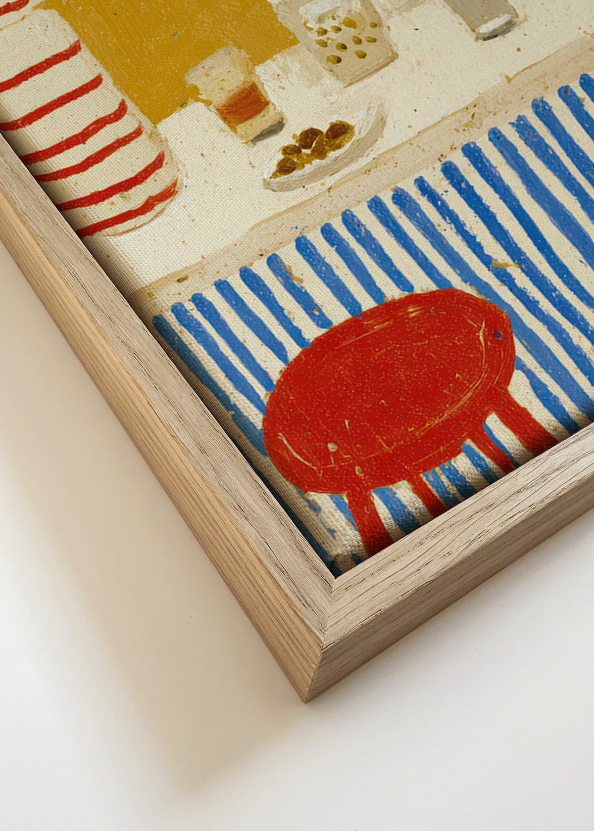 Obraz do kuchyně: zátiší baru s modrými pruhy – Canvas detail