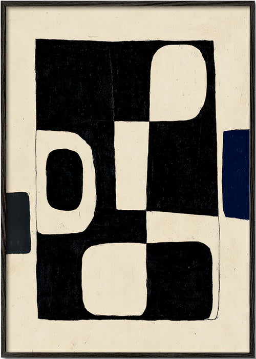 Geometrický plakát černé bloky a zakřivené negace – Black Frame
