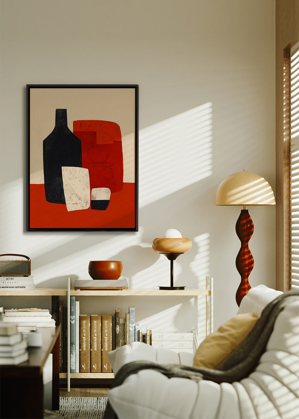 Obraz do kuchyně: geometrická láhev a sklenice – Canvas1