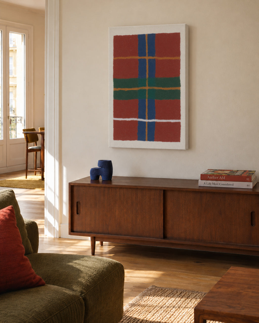 Tartan Study I - Unframed canvas in an interior