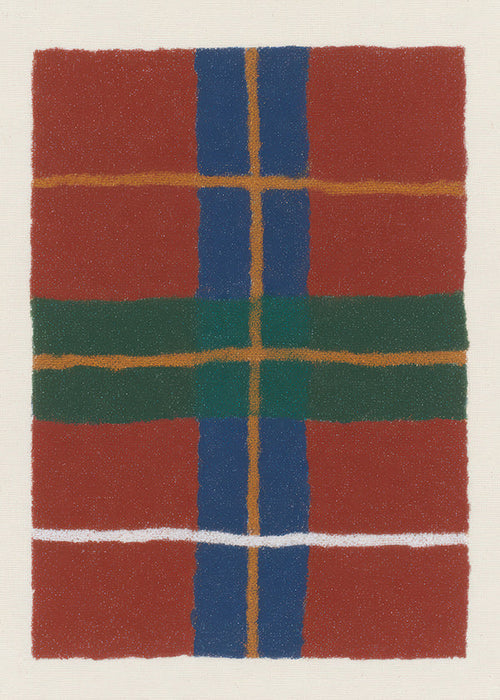 Geometrický obraz tartan v teplých tónech