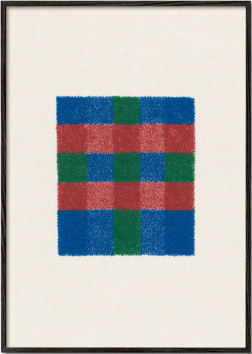 Geometrický obraz s barevným kostkováním – Black Frame