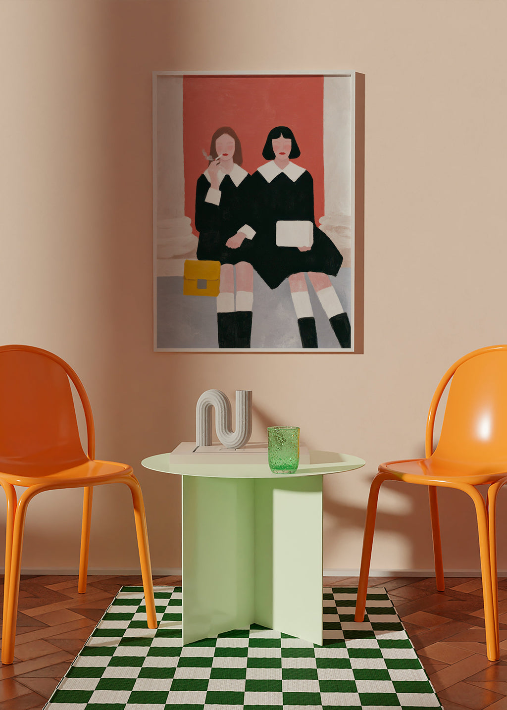 Ilustrace dvou postav ve retro stylu – Product3
