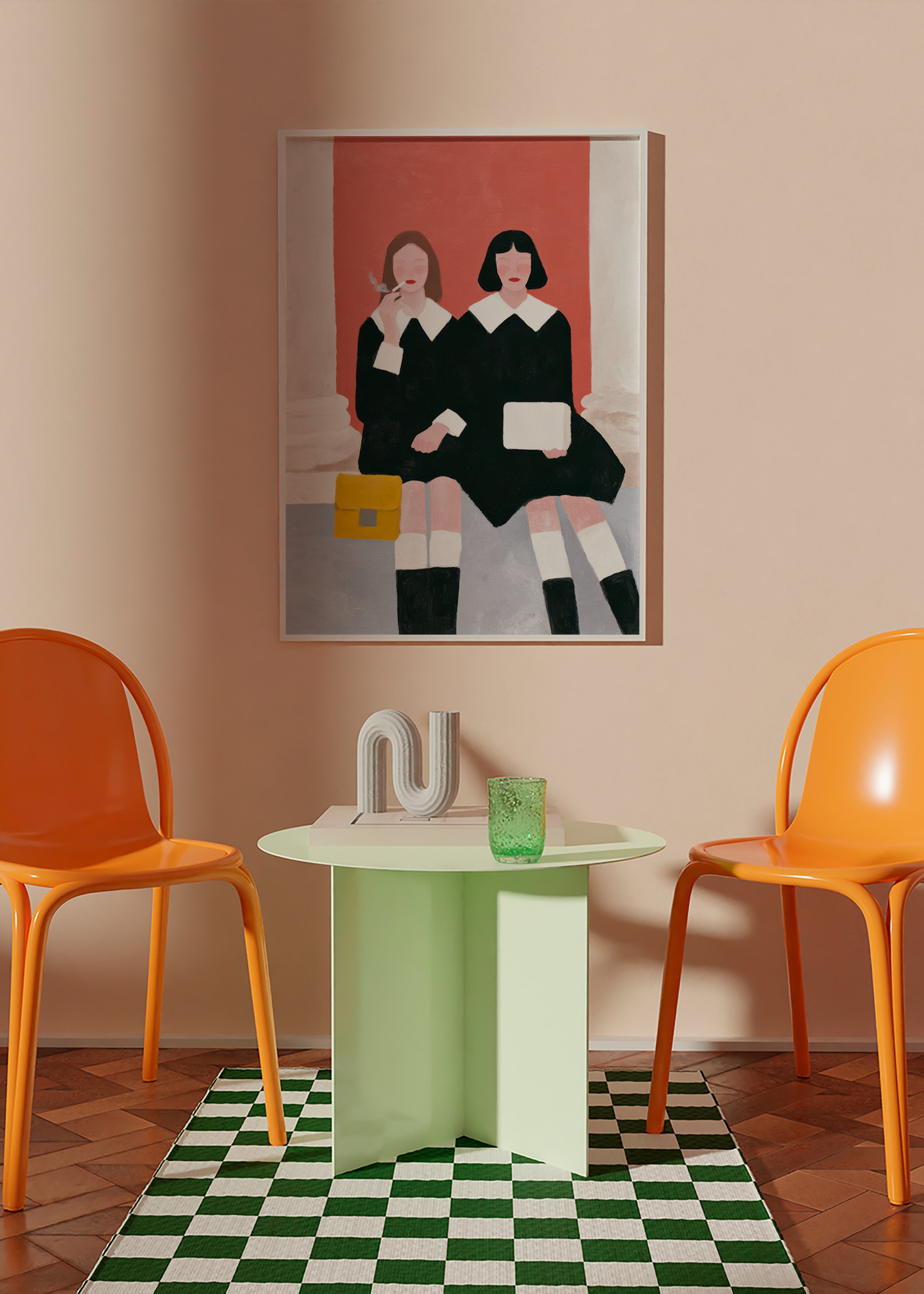 Ilustrace dvou postav ve retro stylu – Product3