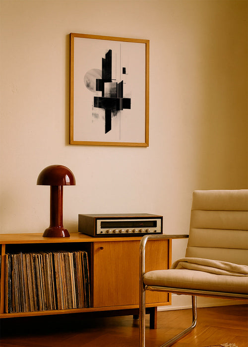 Geometrický plakát s architektonickými černobílými tvary – Product1
