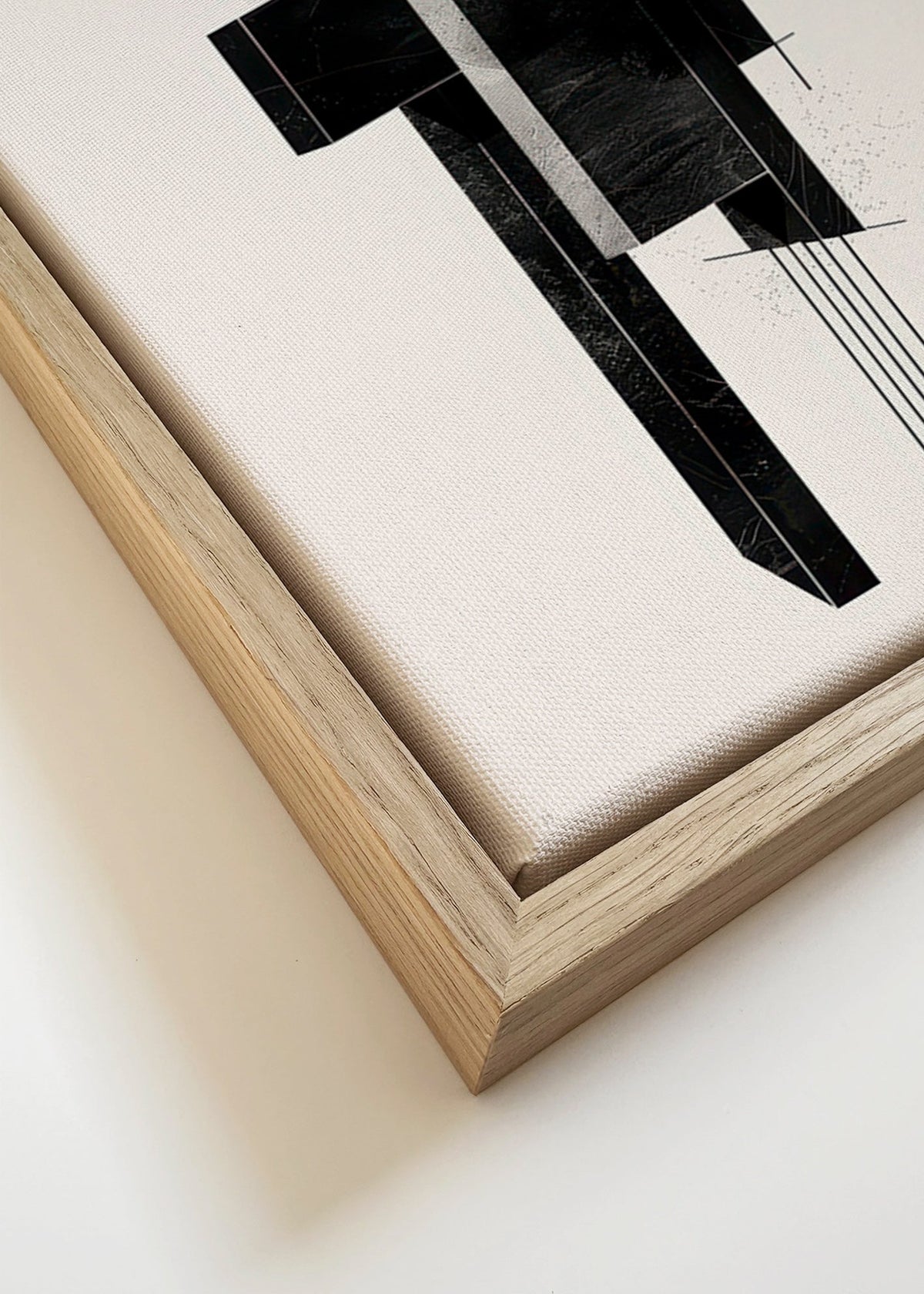 Geometrický obraz Monolit černý – Canvas detail