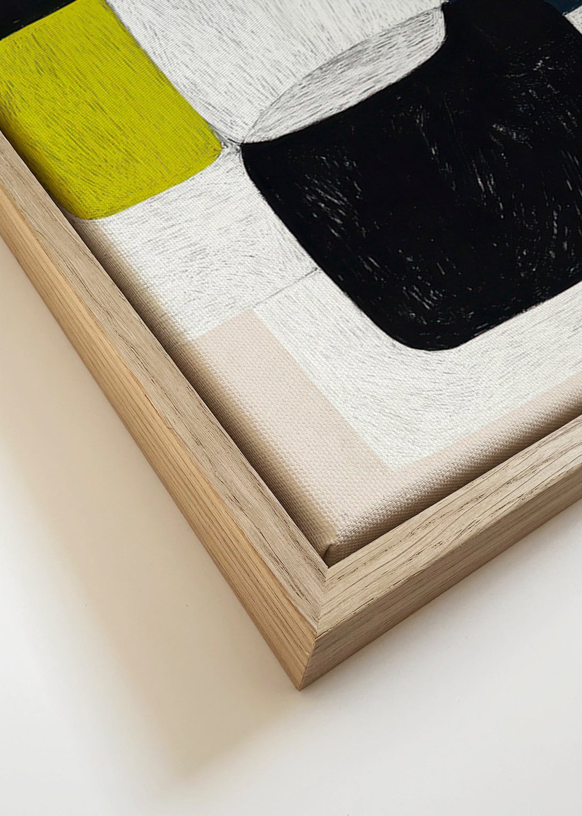 Geometrický obraz s barevnými bloky – Canvas detail