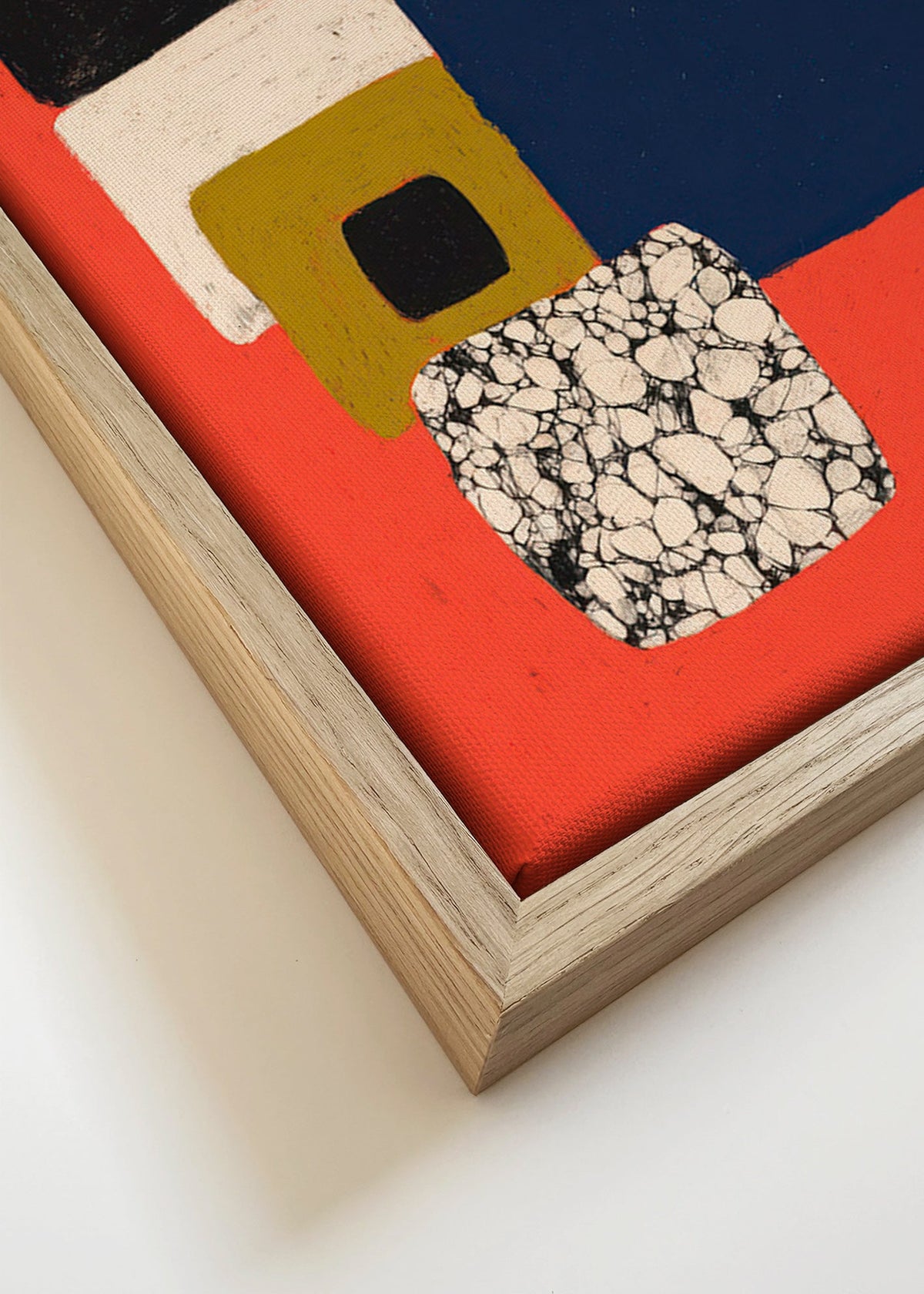 Geometrický obraz červený a modrý – Canvas detail