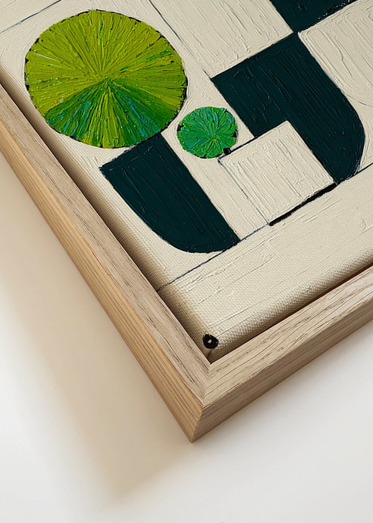 Botanický plakát s geometrickými listy – Canvas detail