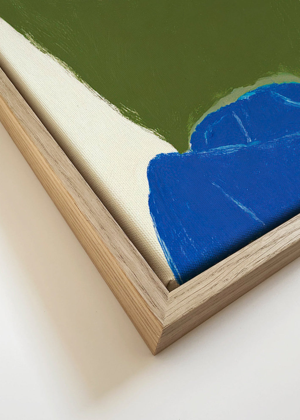 Ležící ilustrace se zeleným svetrem – Canvas detail