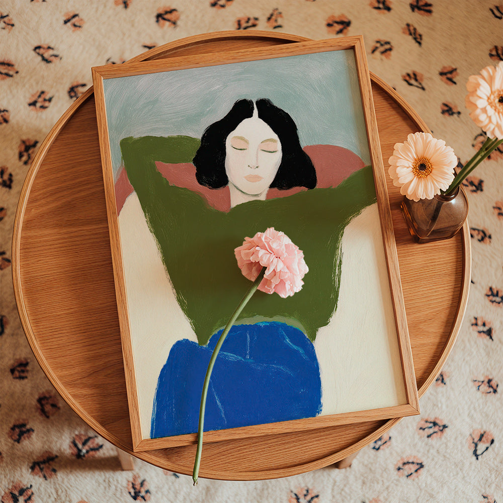 Ležící ilustrace se zeleným svetrem – Product1