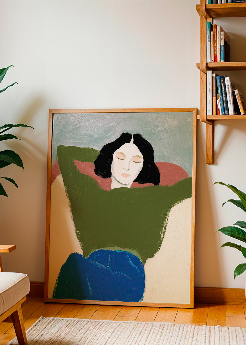 Ležící ilustrace se zeleným svetrem – Product2