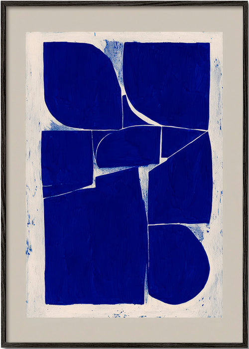 Geometrický obraz indigo bloky – Black Frame
