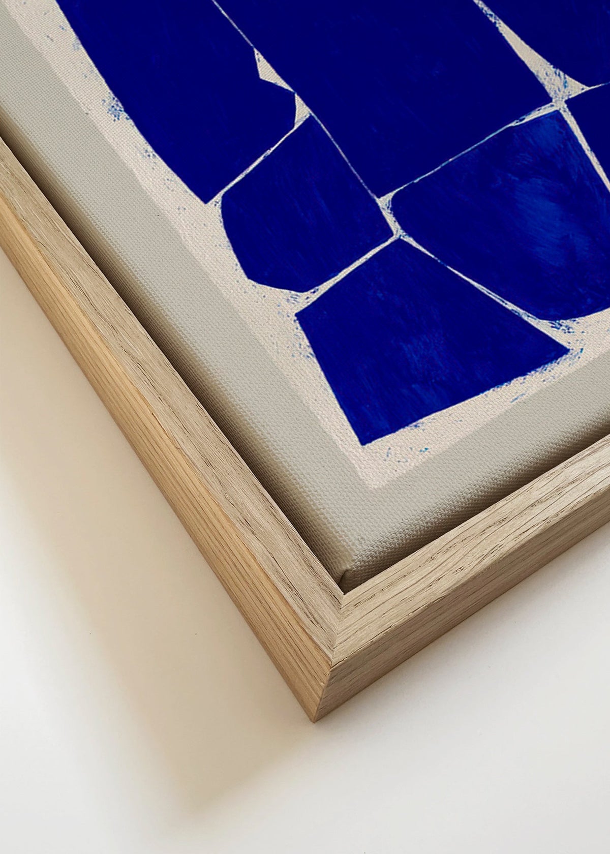 Abstraktní obraz s modrými bloky – Canvas detail